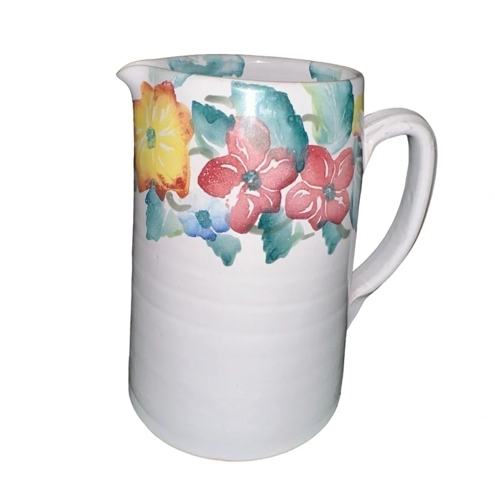 Pier 1 Pier One Imports Tulips Decor Vase Pitcher Country Elegant